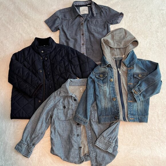 5 Piece Boys Fancy Jackets & Shirts - 2T - 4T - Crew Cuts, Craft & Flow, Gap +++ - Picture 1 of 16